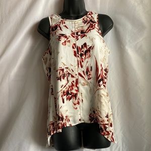 White House Black Market Printed Tank Top Blouse Size XS